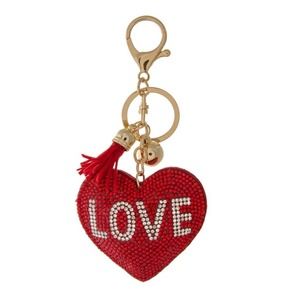 Red Heart Love Crystal Keychain
